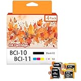 Replacement BCI-10 BCI-11 Ink Cartridges Compatible for Canon BCI-10 BK BCI-11 C Ink Cartridge Work for Canon BJC-50 BJC-55 BJC-70 BJC-80 BJC-85 BJC-85PW Printers