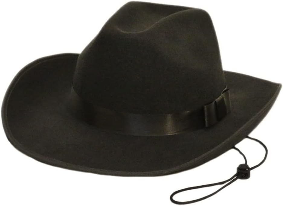 Vintage Men's Ladies Felt Western Cowboy Cowgirl Jazz Hat Ribbon Wide Brim