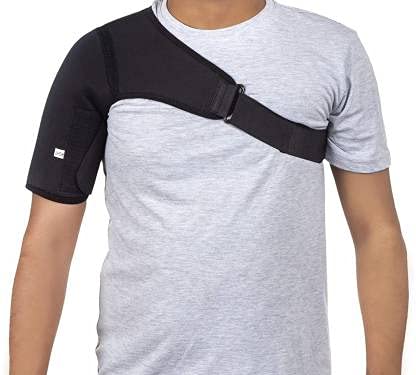 Rk61-Ur Adjustable Neoprene Stretch Compression Right Shoulder Support Pad (Black) - 1 Count, Rotator Cuff, Pain Relief, Shoulder Support, Dislocation, Tendonitis