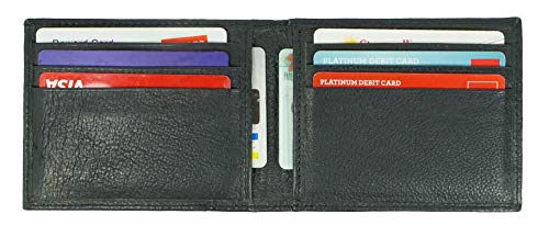 Bullz Mens Genuine Leather Front Pocket Magnetic Money Clip Slim Bifold Wallet Id Slot2