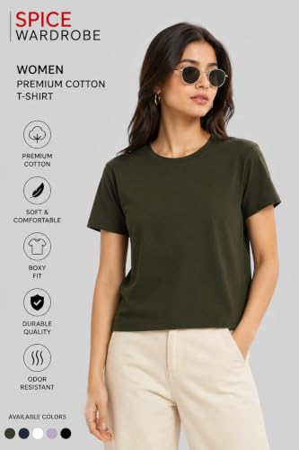 Image of Women's Plain Cotton T-Shirt