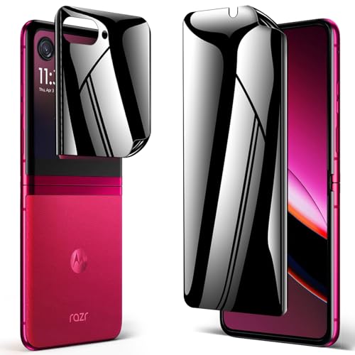 IMERHOC [2 Pack] for Motorola Razr 2025 Privacy Screen Protector, 1 Pack Internal Anti-Spy Flexible Film + 1 Pack Outer Privacy Screen Protector for Moto Razr 2025, Anti Scratch Case Friendly
