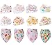 Fontee Baby Confezione da 12 Bandana Sbavare Bavaglini carina Cotone Assorbente Bavaglino per Ragazze confortevoli, lavabili in lavatrice, bavaglini altamente assorbenti per il neonato (Ragazze)