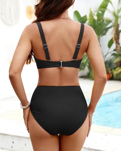 Aqua Eve Women Underwire Bikini Set - High Waisted Two Piece Swimsuit Tummy Control Bathing Suit 2025 Push Up Swimwear2