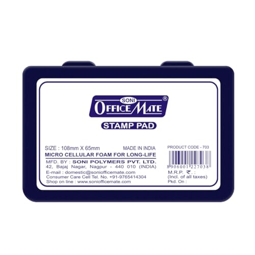 Image of Soni Officemate Medium Stamp Pad - Violet | Pack of 10| Crisp, Long-Lasting Impressions | Quick-Drying, Smudge-Free Ink | Durable & Refillable | Ideal for Office, Craft & DIY Projects