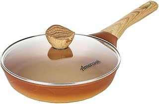 Amercook Alfita Amir Vintage Clay Non-Stick Frying Pan, Flat Frying Pan for Steaks, Eggs, and Breakfast