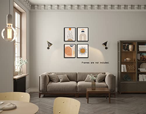 Abstract Line Pictures Unframed Boho Prints - Modern Bohemian Exhibition Wall Art Decoration Unframed 8X10 Inches Orange Elegant Woman Reading Book Paper Posters Artwork For Bedroom Living Room Decor #TOP2