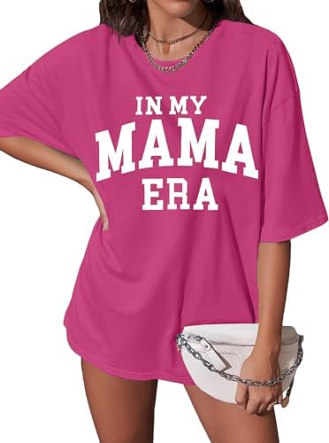 Women Mom Short Sleeve Graphic T-Shirts Mama Shirt Oversized Mama...