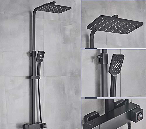 CPYGMXI Shower system Black or Chrome Shower combo set Bathroom rainfall Shower Head Hot cold wall mount mixer tap Europen type,