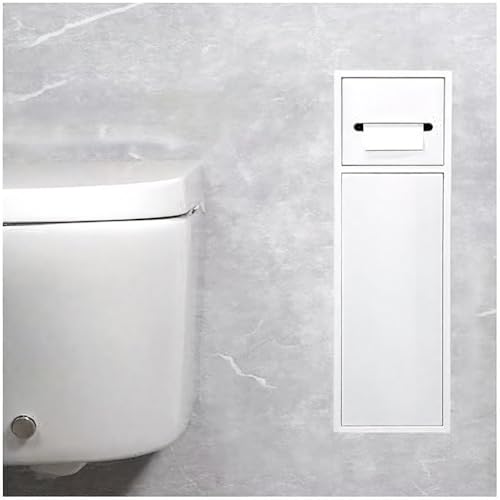 ZHNANDAMAI Toilettenpapierhalter Unterputz Wandnische mit Ablagefach, Wandnische, Toilettenpapierhalter aus Edelstahl, Platzsparend, Einbauschrank mit Toilettenbürste, WC Wandnische befliesbar