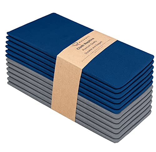 Ruvanti blue & grey cloth napkins set of 12 , 18x18 inch dura…
