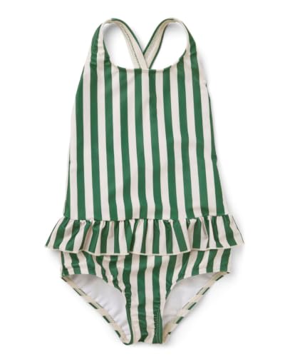 Image of Toddler Girls One Piece Swimsuits Crossback Backless Bathing Suit Whale Dolphin Shark Swimwear with Ruffle Butt UPF50+