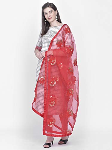 Image of DUPATTA BAZAAR Woman's Embellished Net Dupatta