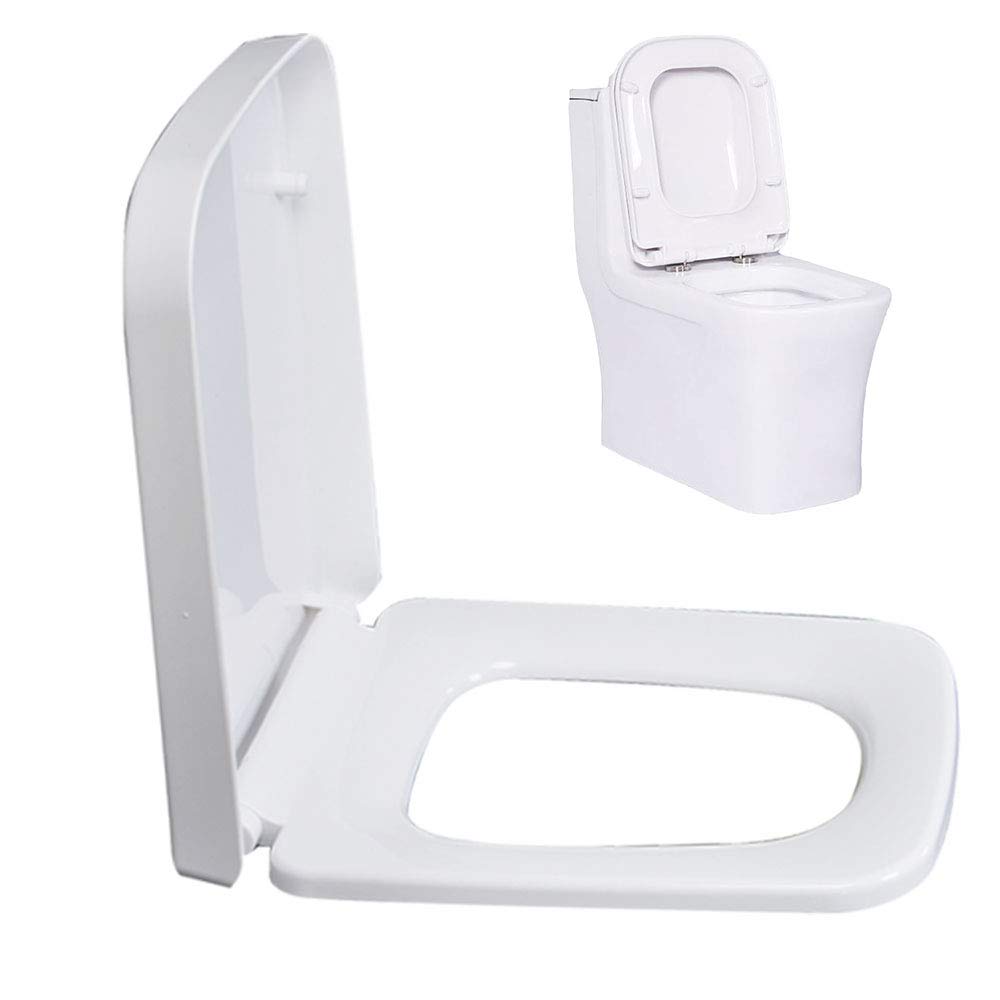 Buy Modern Square Quick Release Soft Close Toilet Seat WC Top Fixing Hinges Easy Clean