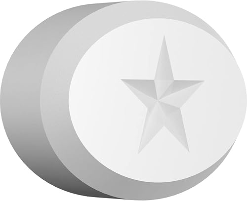 Ekena Millwork ROSP040X028X100DAL07 Roseta estándar con borde biselado, 4 pulgadas de ancho x 2 3/4 pulgadas de alto x 1 pulgada, PVC