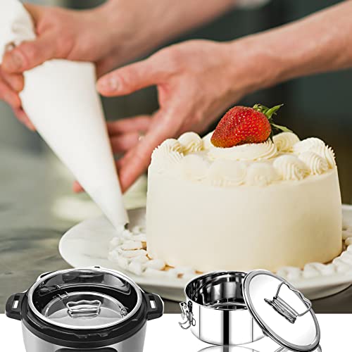 Flan Mold with Lid, Stainless Steel Flan Maker with Ergonomic Handle, Flanera Flan Maker Compatible with Instant Pot, Flan Pan for Making Flan, Cheesecake, Pudding, Mousse, Tart(Silver) by Skybiubiu - Image 5