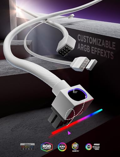 Image of AsiaHorse Hydrus-8PIN CPU PSU Extension Cable ARGB Light, Copper Wire Motherboard Power Extension Cable Integrated Minimalist Design, 2000W Power (Whole Set), PC Power Cord for CPU Cable Management