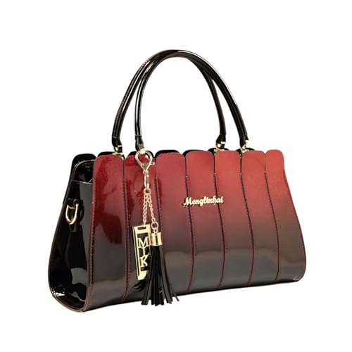 Image of SYGA Elegant Color Contrast Tote Bag - Horizontal Square Medium-Soft Handbag with Design for Everyday Use