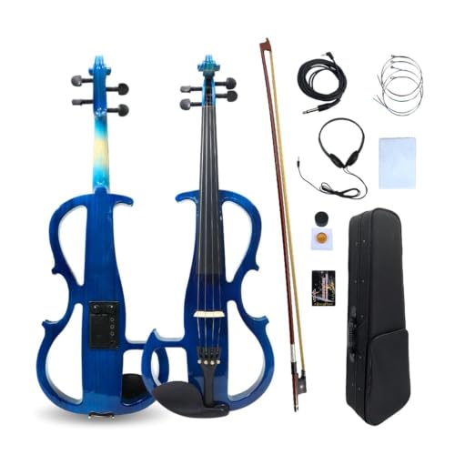 Vetimobato 16 Inch Silent Electric Viola Set- Solidwood Body with Ebony Fittings Metallic Coating...
