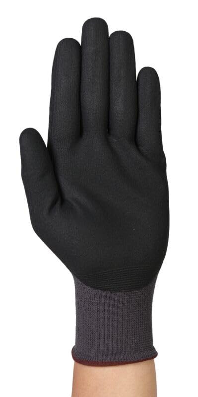 Ansell HyFlex 11-844 Professionelle Arbeitshandschuhe, Rutschfeste Nitril-Beschichtung, Industrie-Schutzhandschuhe für Mechanik und Werkstatt, Montagehandschuhe, Schwarz, Größe 2XL (12 Paar)