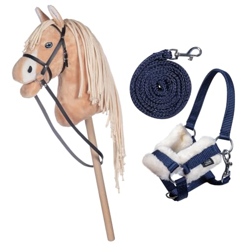 Cheval à bâton pour enfants HKM beige, idéal pour le Hobby Horsing en plein air