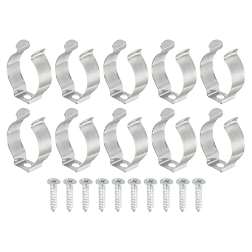 sourcing map 10 Stück T8 Clips Halterung Aufhänger Leuchtstoffröhre Halter Klemme LSD Schlauch Befestigungsklemmen mit Bolzen für LED Lampen Deckenleuchte aus Stahl