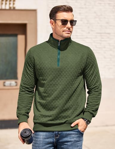 COOFANDY Mens Quarter Zip Sweaters Long Sleeve Business Casual Sweatshirts - image 2