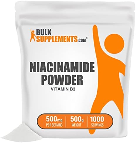 BULKSUPPLEMENTS.COM Niacinamide Powder - Vitamin B3 Supplement, Flush Free Form - Pure, Gluten Free - 500mg per Serving, 1000 Servings (500 Grams - 1.1 lbs)