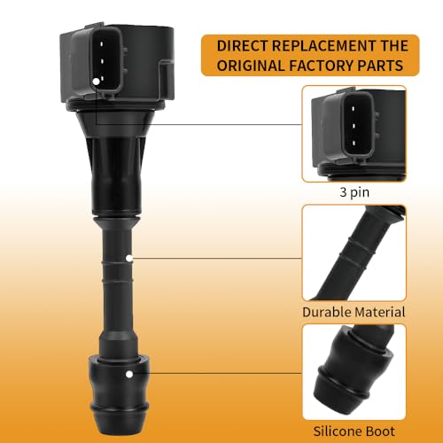 Image of UF349 Ignition Coil Pack Compatible with Infiniti Nissan Suzuki QX4 I35 Altima Maxima Pathfinder Murano Quest Frontier Xterra Equator NV1500 3.5L 4.0L V6,Replaces #C1406