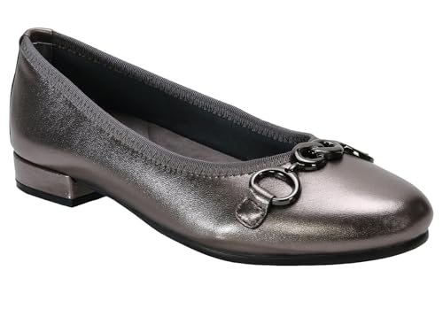 David Tate Women's Omega Ballet Flat, Pewter, 8 X-Wide