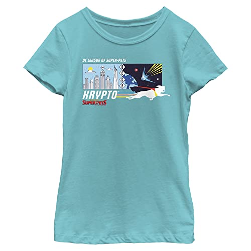 Image of DC Comics Little, Big Dc Super Pets Krypto Panel Girls Short Sleeve Tee Shirt