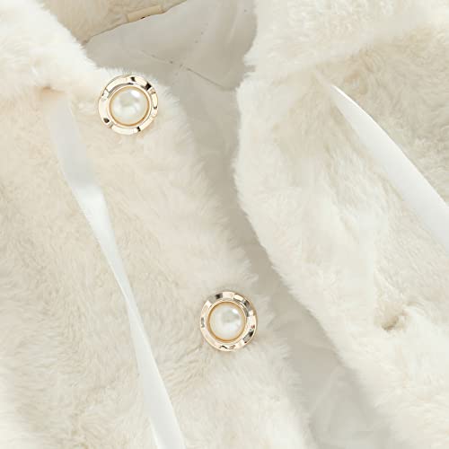 LXXIASHI Toddler Baby Girl Winter Fur Coat Jacket Cloak Thicken Shawl Snowsuit Outerwear Clothes (Pearl - White, 2-4 Years)