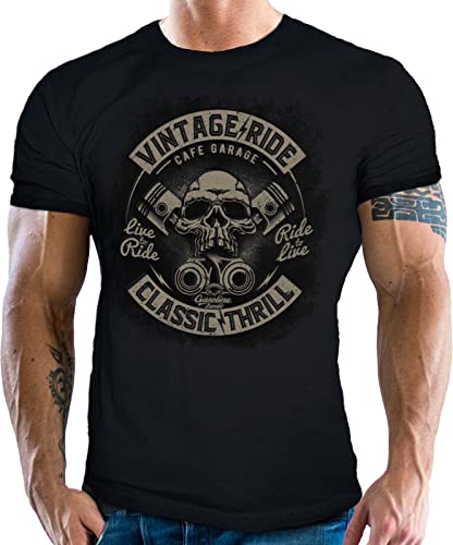 Gasoline Bandit Oryginalny Design Motocyklowy Koszulka: Vintage Ride Classic Thrill, czarny, XL