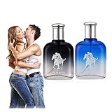 Pheromone Herren Parfüm, Golden Lure Pheromone Herren Parfüm, Pheromone Cologne für Männer Spray, Langanhaltendes Pheromon Parfüm für Männer Frauen Golden Lure Parfüm (Blau + Schwarz)