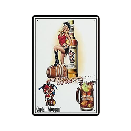 KEYGAMER Plaque vintage en métal Captain Morgan - Pour garage, bar, décoration murale - 20,3 x 30,5 cm Cover