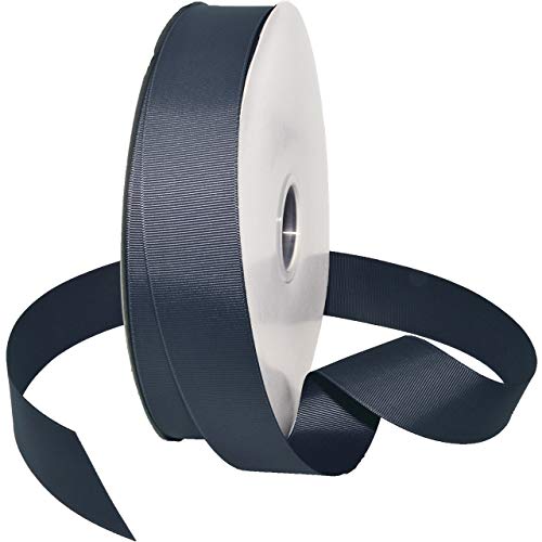 Ruban gros grain bleu fumé Morex 08838 pour décorations de mariage et fêtes - 2