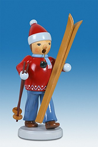 Figurine homme de fumée skieur pour une ambiance chalet au coin du feu