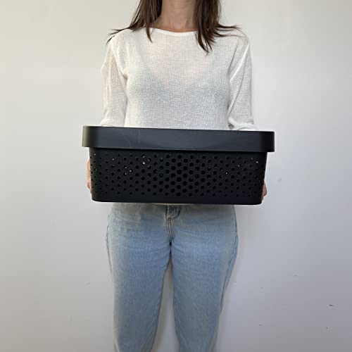 3 Caixas Organizadoras Pequena Media Grande 4,5,11,17 Lt (Preto)