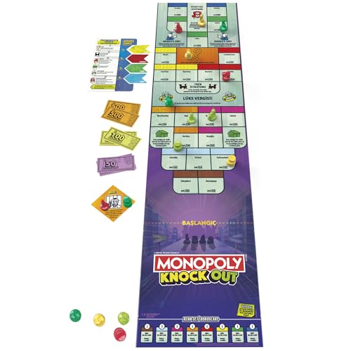 Hasbro Monopoly Knockout Board Game for Family Celebrations - Turkish Version, Mixed, 267 mm x 267 mm - Image 3