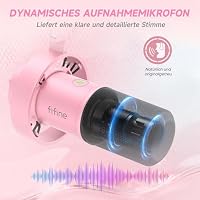 FIFINE XLR Studio Mikrofon Dynamisches, USB Microphone PC für Streaming Podcast Gaming, für PS4/5 Mac Mixer Soundkarten – Ansicht 4