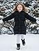 PATPAT Girls Heavyweight Winter Coat Size 7-8 Years Black Hooded Medium Length Puffer Jacket Padded Quilted Warm Little Girl Fashion Outwear