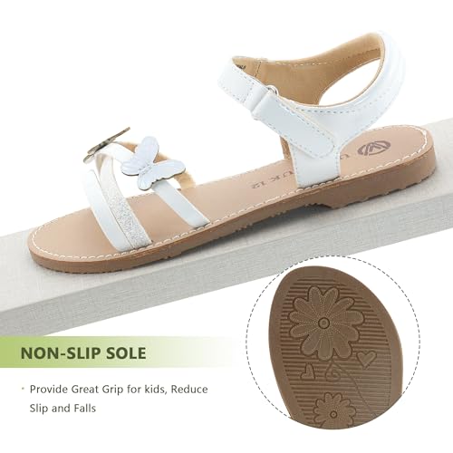 FLYFUPPY Girls Sandals Kids Strap Flat Sandals Open Toe Summer butterfly Casual Sandals 5