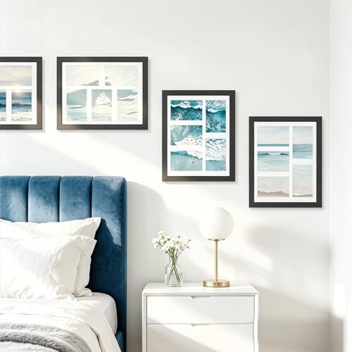 Image of DUENPY 4-Pack 11x14 Collage Picture Frames, 4x6 Collage Picture Frame, Displays Five 4x6 inch Photos, or 11x14 (Without Mat) Wall Decor Wall Hanging or Tabletop, Black