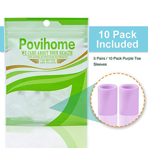 Image of 10 Pack Toe Sleeves, Gel Toe Protector, Silicone Toe Cushion to Protect Blister, Corns and Calluses on Toes, Prevent Rubbing Skin