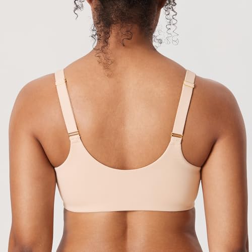 DELIMIRA Women's Confishape Front Closure Bras Balconette Plus Size Full Coverage Underwire Unlined Bra2