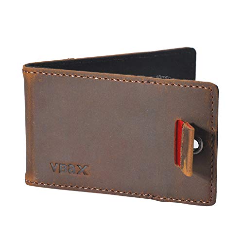 VBAX RFID Minimalist Slim Wallet for Men and Women, Holds Up to 12 Cards, Cash, Key Thin and Lightweight Credit Card Holder Vintage Color