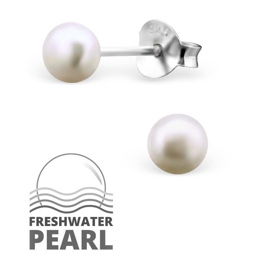 925 Sterling Silver Tiny 4mm Opal Ball Stud Earrings 23611 (Nickel Free) Choose Your Color (Pearl pink)2