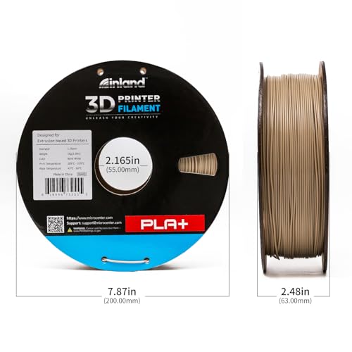 Image of INLAND Micro Center PLA+ 3D Printing Filament 1.75mm - PLA Pro Dimensional Accuracy + /- 0.03 mm - 1kg Cardboard Spool (2.2 lbs) (2 Pack Bone White, 1.75mm)
