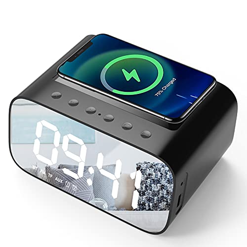 Digital Clock with Wireless Charging top