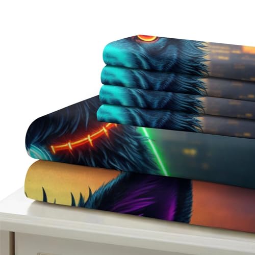 Funda nórdica de perro 3D King con cremallera y 3 piezas de microfibra 6